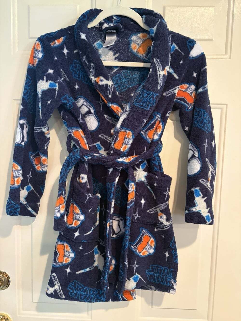 Star Wars Bathrobe Boys Size 10 Navy Blue